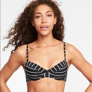- Old Navy black and white swim top